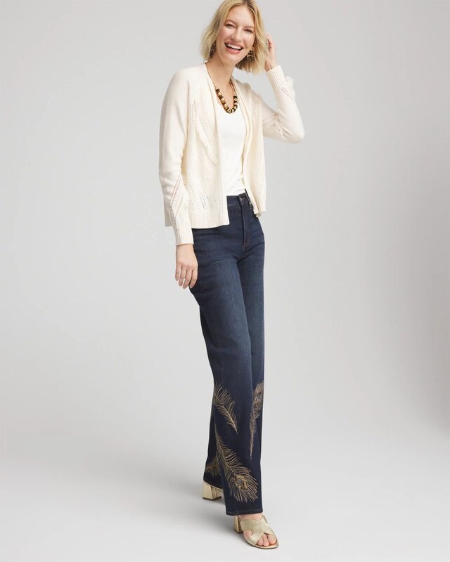 Cable Knit Fringed Sweater - image 2